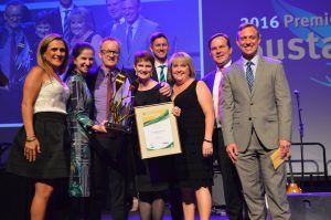 Pictured: Joanna Vasiliou, Katherine Jackman, Chris Hill, Ngaire McGaw, and Arna Chauncey with Ministers Mark Bailey and Steven Miles and sponsor, Becher Townshend (Expanded Polystyrene Australia)